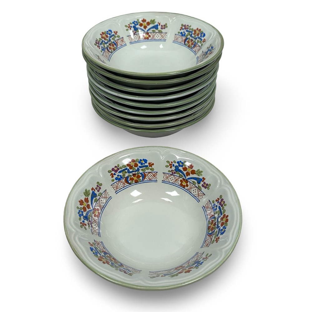 International China Provinstone Lotus Valley S-1104 Soup Cereal Bowls Lot‎ 10